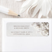 Étiquette Roses Blanches Fleurs 3D |  Mariage (En situation)