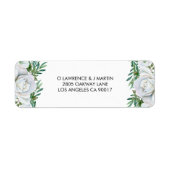 Étiquette Roses blanches Mariage de feuillage (Devant)
