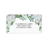 Étiquette Roses blanches Mariage de feuillage (Devant)