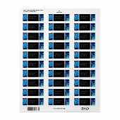 Étiquette Roses Bleus brillants et Mariage de perles de diam (Feuille entière)