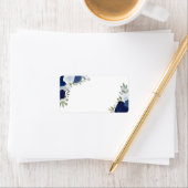 Étiquette Roses d'aquarelle bleu vierge do-it-yourself Maria (En situation)