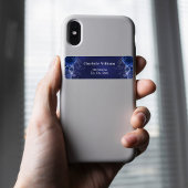 Étiquette Roses de la marine bleu floraux adresse de retour