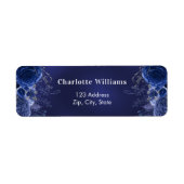 Étiquette Roses de la marine bleu floraux adresse de retour (Devant)