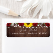 Étiquette Roses de tournesol Mason Jar éclaire Mariage rusti (En situation)