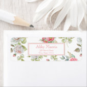 Étiquette Roses élégants avec Feuilles gravés or (En situation)