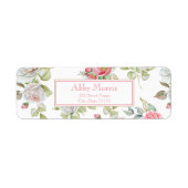 Étiquette Roses élégants avec Feuilles gravés or (Devant)