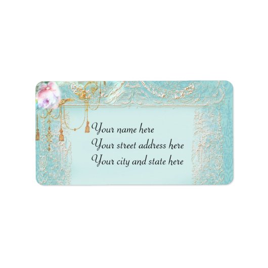 Étiquette Roses et dentelle roses (Devant)