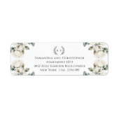 Étiquette Roses et Romance Monogrammé Adresse de retour (Devant)