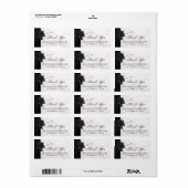 Étiquette Roses gothiques noirs et chauves-souris Mariage Me (Feuille entière)