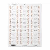 Étiquette Roses rose pâle, rose, floral Adresse de retour La (Feuille entière)