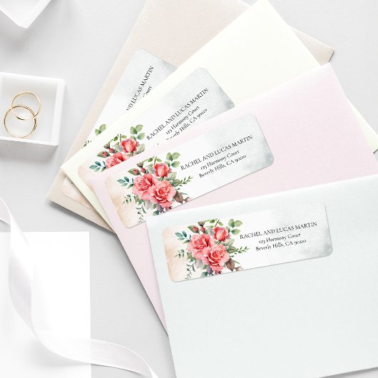 Étiquette Roses roses roses roses romantiques