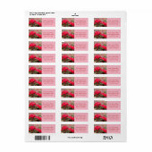 Étiquette Roses rouges (Feuille entière)