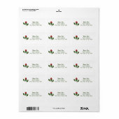 Étiquette Roses rouges Abstraites personnalisées, Holly (Feuille entière)