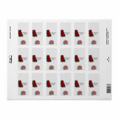 Étiquette Roses rouges Anniversaire Miniature Barres de bonb (Feuille entière)