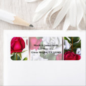 Étiquette Roses Rouges & Blanches Shabby Chic Rustique Glamo (En situation)