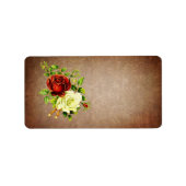 Étiquette Roses rouges et jaunes de style vintage (Devant)