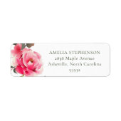 Étiquette Roses rouges vintages Aquarelle Adresse de retour (Devant)