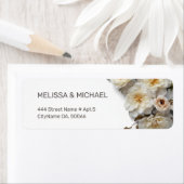Étiquette Roses Texturées Blanches | Mariage (En situation)