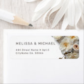 Étiquette Roses Texturées Blanches | Mariage (En situation)