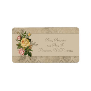 Étiquette Roses vintages et Damask