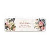 Étiquette Roses Vintages rustiques & Iris (Devant)