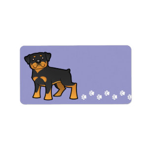 Étiquette Rottweiler de bande dessinée
