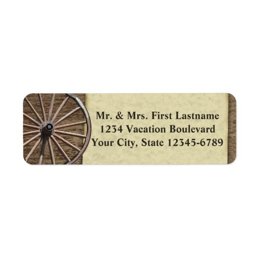 Étiquette Roue en Wagon rustique (Devant)