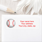 Étiquette Rouge baseball blanc (En situation)
