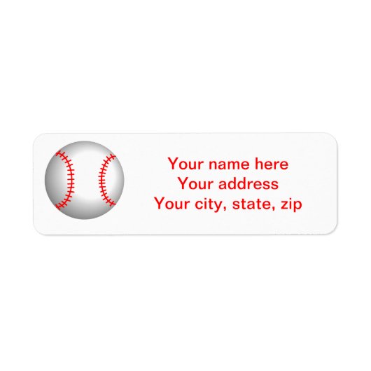 Étiquette Rouge baseball blanc (Devant)