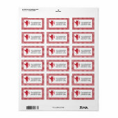 Étiquette Rouge & Blanc Carreaux Gingham Saint-Valentin Cupi (Feuille entière)