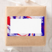 Étiquette rouge blanc et bleu (En situation)