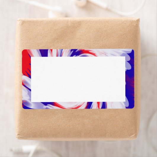 Étiquette rouge blanc et bleu (En situation)