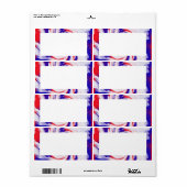 Étiquette rouge blanc et bleu (Feuille entière)