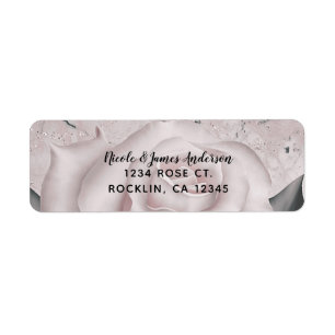 Étiquette Rouge Blanc Rose Glam Moderne Mariage Fête de Mari