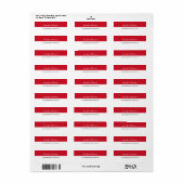 Étiquette Rouge Blanc Tentures Créatif Script Simple (Feuille entière)
