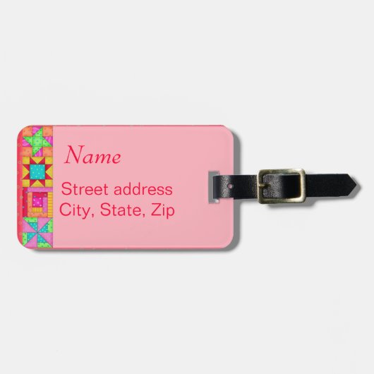 Étiquette rouge bloc bagage ou machine à coudre (Devant horizontal)