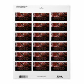 Étiquette Rouge Branches d'érable Couleurs d'automne (Feuille entière)