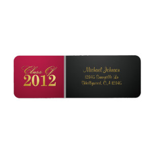 Étiquette Rouge/classe d'or de l'étiquette de adresse 2012