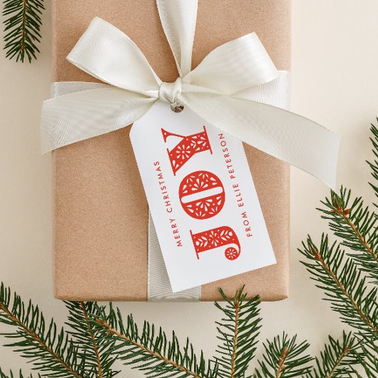 Étiquette rouge de cadeau de cheval de Dala de