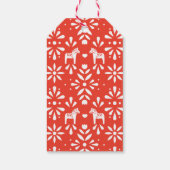 Étiquette rouge de cadeau de cheval de Dala de (Dos)