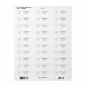 Étiquette rouge de l'adresse de retour du monogram (Feuille entière)