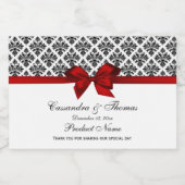 Étiquette rouge de nourriture de la damassé (Étiquettes simples)