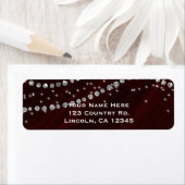 Étiquette Rouge et argent diamant Bling Glam Sparkle (En situation)