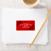 Étiquette rouge et blanc (En situation)