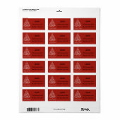 Étiquette Rouge et blanc Joyeux Noël Adresse de retour Label (Feuille entière)