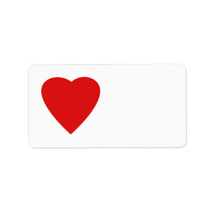 Étiquette Rouge et Blanc Love Heart Design.