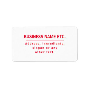 Étiquette Rouge et blanc polyvalent