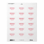 Étiquette Rouge et blanc polyvalent (Feuille entière)