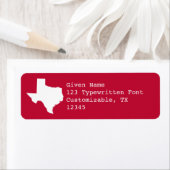 Étiquette Rouge et Blanc Texas (En situation)
