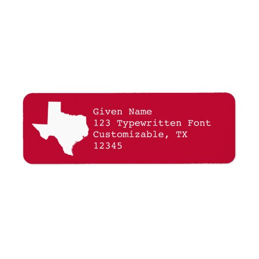 Étiquette Rouge et Blanc Texas (Devant)